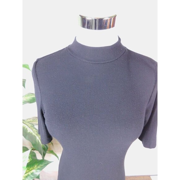 Truth Republic S Black Ribbed Mock Neck Top - Picture 3 of 11